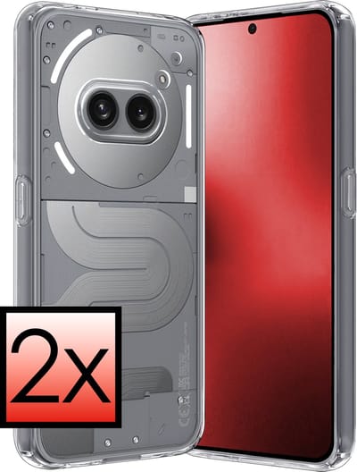Hoesje - 2 Stuks - Geschikt voor Nothing Phone (2a) - Sterk & Shockproof - Case Siliconen - Back Cover - Telefoon Hoes - Transparant