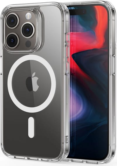 ESR Classic Hybrid HaloLock Hoesje Geschikt voor Apple iPhone 15 Pro | Compatibel met MagSafe en HaloLock | Back Cover met Magneet | Transparant