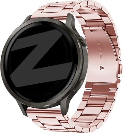 Bandz Stalen bandje 'Classic' 20mm geschikt voor Garmin Vivoactive 6 / 5 / 3 / Vivomove / 3 / HR / Style / Luxe / Sport / Trend / Forerunner 645 / 570 / 245 / 170 / 165 / 70 / 55 / Venu / SQ / SQ2 / 2 Plus / Approach S12 / S40 / S42 / S44 - Roze