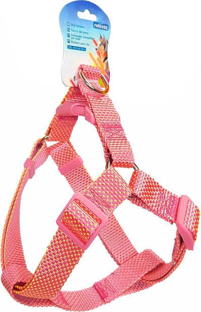 Nobleza Hondenharnas - Maat S - Tuig hond - Y tuig hond - Instaptuigje - Hondentuigje - Borsttuig - Tuigje hond - Fluorescerend - Roze
