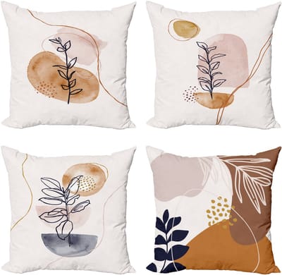 New Bed Minimalistisch Moderne Lijnkunst Takken Kussenhoes met sierkussen, 4-pack, modern accent, dubbelzijdig digitaal bedrukt, 50 cm x 50 cmm
