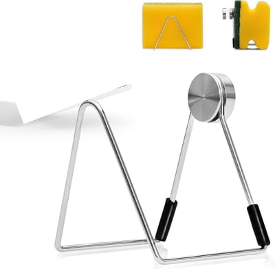Famanu – Magnetische sponshouder voor spoelbak, roestvrij staal, sneldrogende houder voor afwasspons