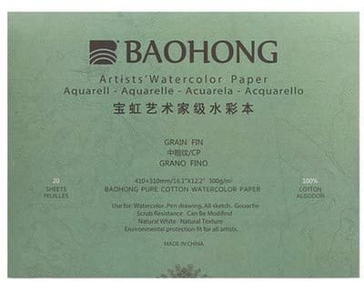 Aquarelpapier Blok 20 Vellen 100% Katoen 150 lb/300 GSM voor Kunstenaars