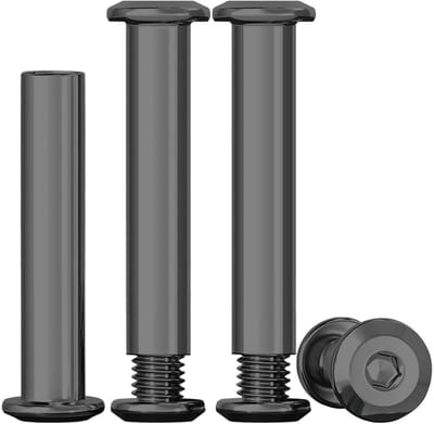 M6 Verbinding Schroeven Set van 10, RVS A2 V2A Meubel Schroeven met Sleeve Moer voor Meubels, Kasten en Houten Planken (10 x Schroeven, 10 x Moeren)