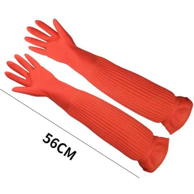 45/56cm Latex Lange Handschoenen Aquarium Vissenkom Industriele Dikke Beschermende Handschoenen Waterdichte Rubber Latex Afwashandschoenen