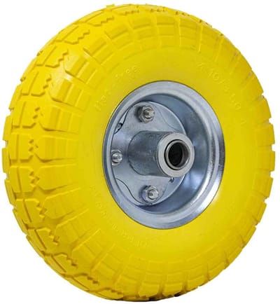 Vervangingswiel - Steekwagenwiel - Materiaal Transport - Lekvrij Massief - 25cm Diameter - Geel Zilver