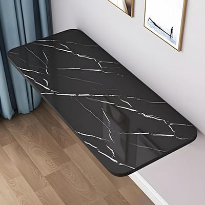 Wandklapbureau - Opklaptafel Zwevende tafel - Ruimtebesparend werken - Inklapbaar ontwerp - 60x30cm - Zwarte textuur
