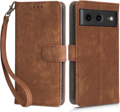 Coverup Hoesje - Geschikt voor Google Pixel 8 Hoesje - Coverup Book Case met Koord - Bruin