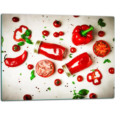 TMK ArtDeko Serie - Snijplank - Paprika Design - 52x40 cm - Glas