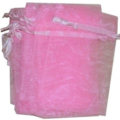 100x Organza zakjes - 10x15 cm - Feestzakjes - Snoepzakjes - Cadeauzakjes - Geboorte - Sieradenzakjes - Trekkoord - Lichtroze - 100 Stuks