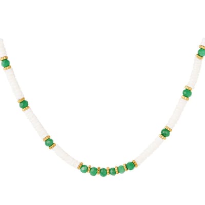 Bijoutheek Collier Discs En Kralen groen