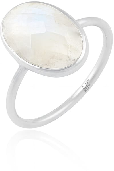 Natuursieraad - 925 sterling zilver maansteen ring maat 16.50 mm - uniek edelsteen sieraad - natuursteen