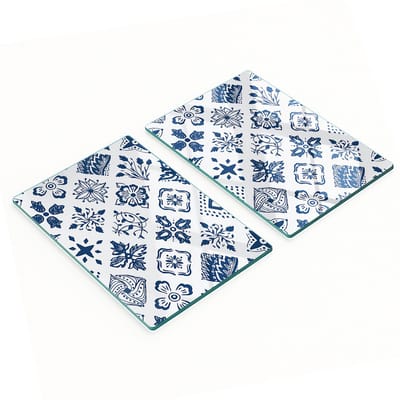 Decoratieve snijplanken van gehard glas met bloemenpatroon, 2x40x52 cm