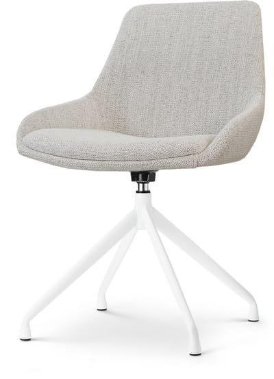 Nolon Nola-Isa Eetkamerstoel Draaibaar Beige Gemêleerd - Stof - Wit Onderstel - Design - Scandinavisch - Comfortabel