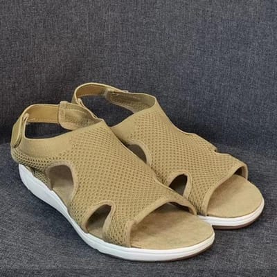 Dames Sandalen Ademend Mesh Zomerschoenen Voor Dames Platte Schoenen Dames Sandalen Zachte Orthopedische Damesschoenen Chaussure Femme 36 black
