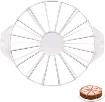 Round Cake Divider Cutter - Bread Cake Pastry Slicer - Cheesecake Cutter - 14/16 Part Cake Decorating Mold - Bakeware Kitchen Baking Tool - White Taartsnijder
