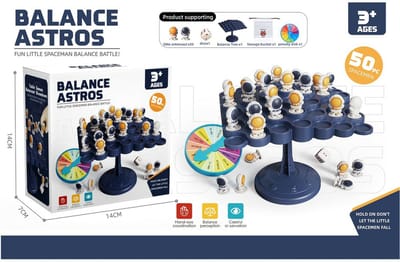Balance Astros Balansspel – Astronauten Behendigheidsspel met 50 Spaceman Figuren – Familiespel met Dobbelsteen, Draaischijf en Balansboom – Educatief Tafelspel voor Kinderen – Vanaf 6 Jaar