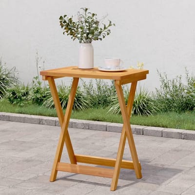 Houten tuintafel - Buitenmeubel - Ontspannen in de tuin - Inklapbaar ontwerp - 50 x 36 x 60 cm - Houtkleur