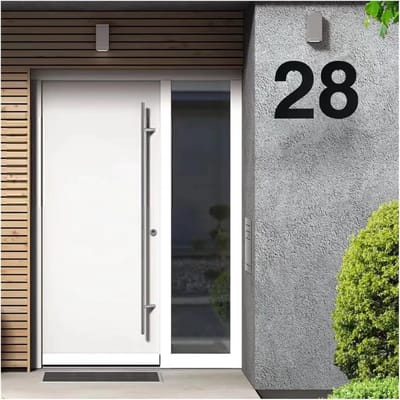 Huisnummer Metaal - Adres Teken - Buiten Zichtbaar - Zonder Boren - 25cm - Zwart