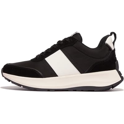 FitFlop FitFlop F-Mode Flow Sneaker - Nylon & Suede Mix ZWART - Maat 36