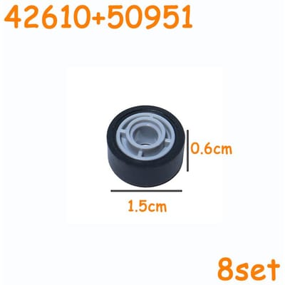 Volledig formaat Band Wiel Kruisgat Set Auto Vrachtwagen Wielen Naaf Technische Stenen MOC Motorfiets Band & Velg Constructie Bouwstenen black