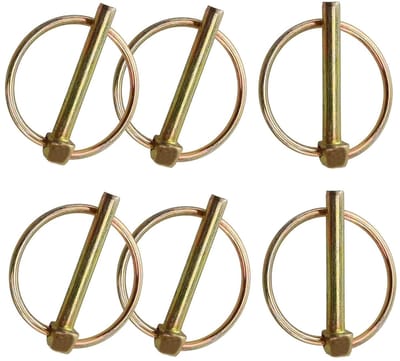 Vouwsplinten voor aanhangwagens, tractoren en boten - 6 stuks, 6 mm x 45 mm, verzinkt met veerbevestiging en beveiligingsbouten