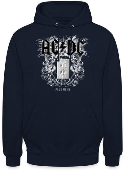 AC/DC Logo Met Socket Plug Me In Videoalbum Hoodie Unisex