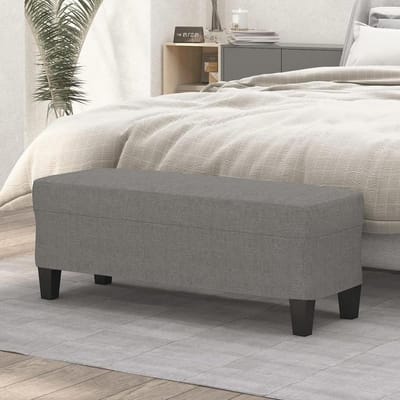 Zitbank Stoffen Kruk - Voetensteun Hal - Extra Zitplaats - Dikke Schuimvulling - 100x35x41 cm - Donkergrijs