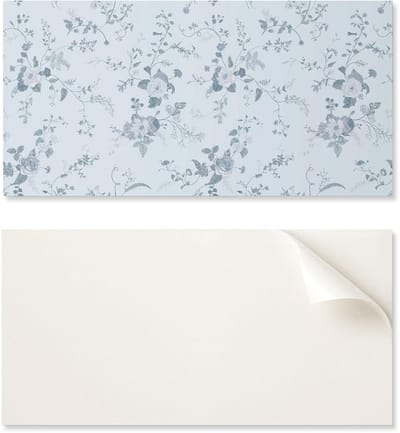Vinyl wandpaneel met print voor de eetkamer, 100x50 cm, bloemenpatroon op de achtergrond.