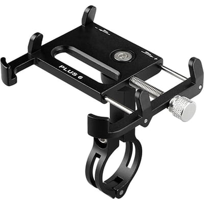 Aluminium mobiele telefoon MTB fietsstuur fietshouder voor universeel zwart