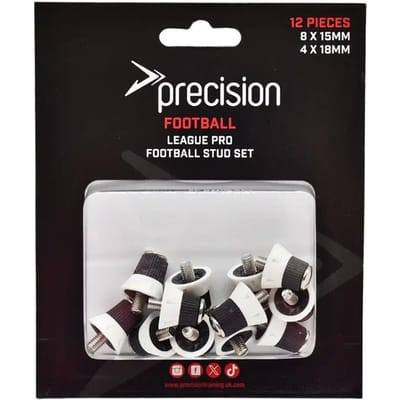 Precision Voetbalnoppen League Pro 13/16 Mm Zwart/wit 12 Stuks