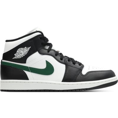 Jordan Aj1 Mid Sneakers Heren - Zwart - Maat 47.5 - Leer, Synthetisch