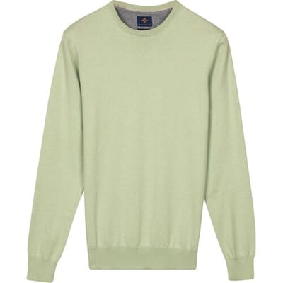 Baileys Trui Uni Color Crew Neck Pima Cotton Soft Green / male