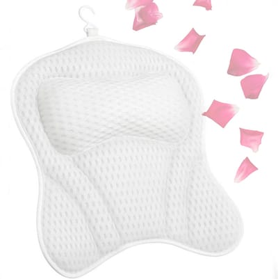 Bovista Badkussen - Badkussens Voor In Bad - Nekkussen Bad - Hoofdsteun Bad - Antislip - Spa Kussen - Jacuzzi Accessoires - Wit