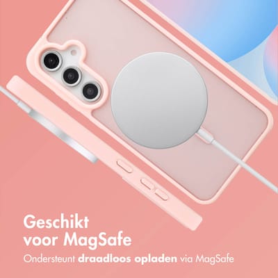 imoshion Hoesje - Geschikt voor Samsung Galaxy S24 FE - Color Guard Backcover met Magnetische Ring - Lichtroze