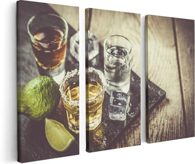 Artaza Canvas Schilderij Drieluik Alcoholische Drankjes - Drank - 120x80 - Foto Op Canvas - Canvas Print