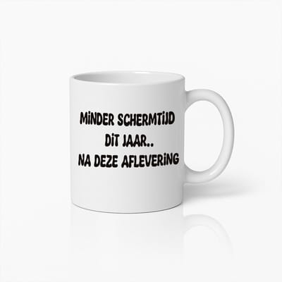 Minder Schermtijd Mok – Grappige Tekst "Minder Schermtijd Dit Jaar... Na Deze Aflevering" – Leuk Cadeau Voor TV Liefhebbers