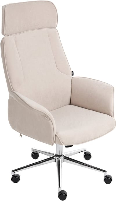 PILOT - Bureaustoel - Lichtbeige - Fluweel