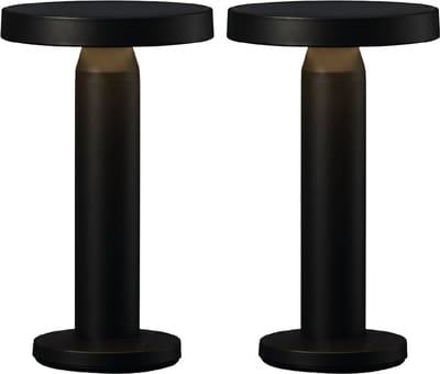 Luxus Europe - Tafellamp Solar Rio - Set van 2 Zwart - Draadloze LED Solar Tafellamp Buiten - Zonne-energie & USB-C Oplaadbaar - Dimbaar - IP44 Spatwaterdicht