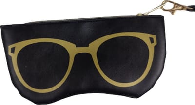 Beschermhoes Bril / Brillenkoker - Zwart / goud - 17 x 8 cm
