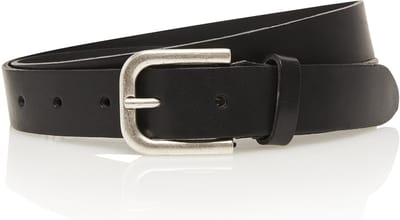 Stoere echt lederen vol nerf Zwarte 3cm kinderriem- Maat 55