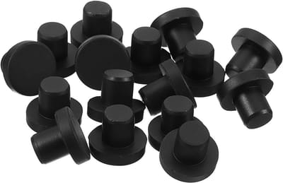 16 Stuks Zwarte Rubberen Gatstoppen voor 9mm Opening