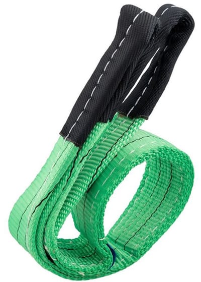 Hijsband 2 ton, groen, 1 meter, dubbel gelaagd, lussen - TRAILERGEAR