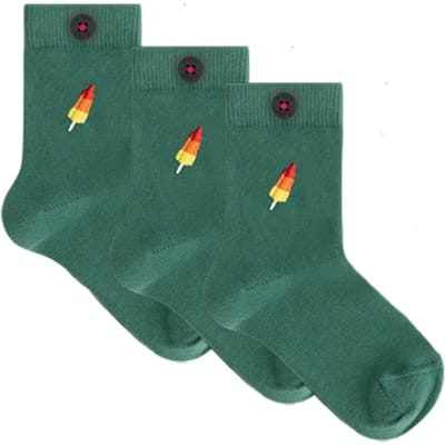 A-DAM 3-pack Casual Socks Kids Adam Smoke Pine Maat: 0/1 | Sokken Outlet | Unisex | Groen