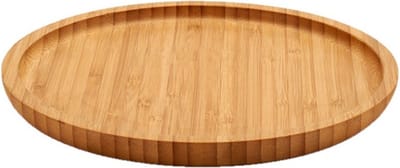 Kinvara Broodplank/serveerplank/hamplank - bamboe hout - rond - 20 cm - hapjes plank