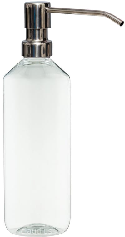 Lege Plastic Fles 500 ml Transparant - met luxe RVS zilverkleurige pomp - set van 5 stuks - navulbaar - leeg