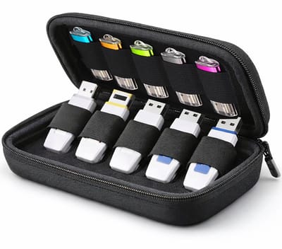 Sounix Case Geschikt Voor USB-sticks - Opbergdoos voor 20 stuks USB-geheugen - Externe Harde Schijf Case - Geheugenkaarten Case - Zwart