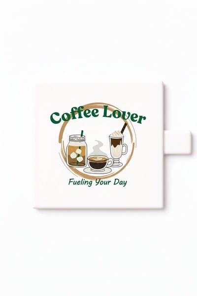Coffee Lover Keramische Tegel – “Fueling Your Day” Koffiekop Design Decoratieve Cadeau Tegel voor Koffieliefhebbers & Keuken Decoratie