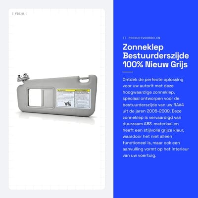 Dailygoods- Zonneklep 100% Nieuw - Zonneklep Auto - Links - Geschikt voor RAV4 2006-2009 - ABS - Onderdeelnummer 74320-42501-B2 - Zonneklepje