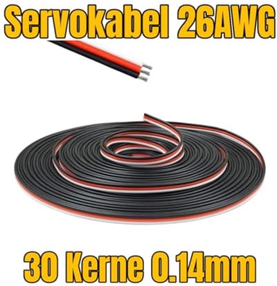 Premium 3-pins servo verlengkabel 26AWG voor modelbouw